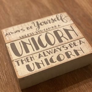 Slat box decor, UNICORN quote
